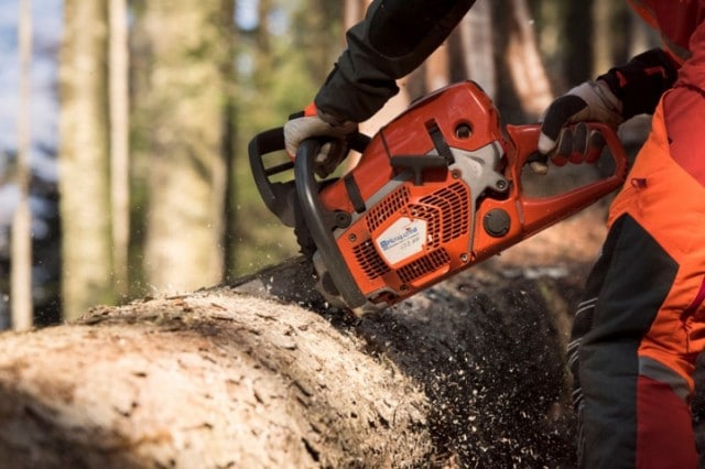 Chainsaw Cutting Tree - Toowoomba Outdoor Power Products in Glenvale, QLD