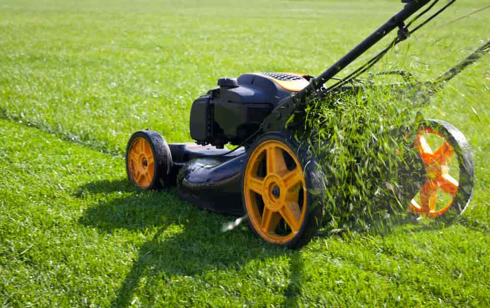 Close Up Image Of An Electric Lawn Mower