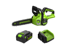 Greenworks 24V POWERALL 12” Chainsaw Kit with Dual Voltage 24V/60V Charger
