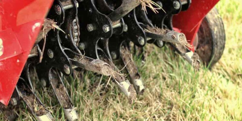 Close Up Image Of Mechanical Lawn Aerator